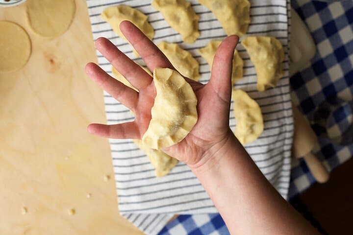 forming pierogi into traditional shapes