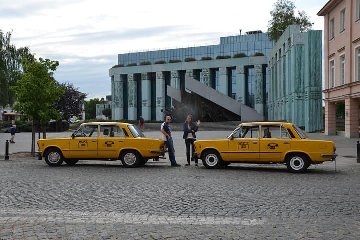 Historic Warsaw in retro Fiat 125p