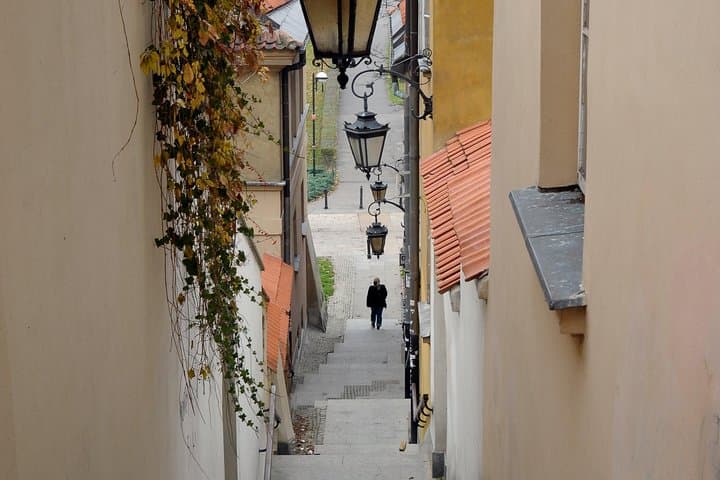 The romantic streets in the old town
