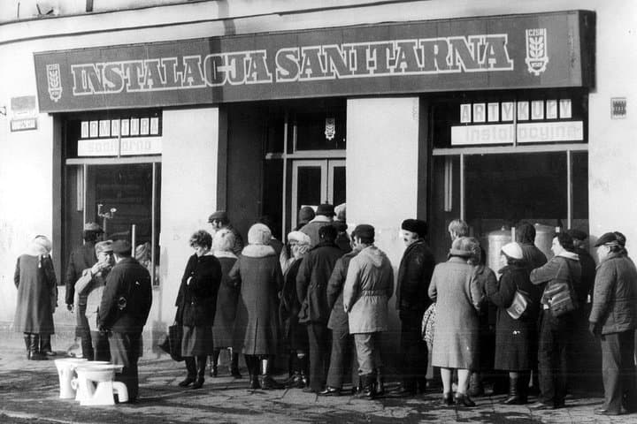 People waiting in the line to buy some things