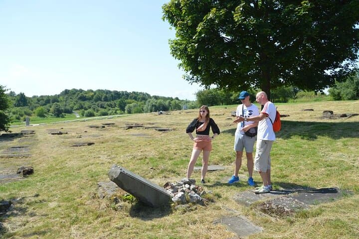 Granite is extremely hard and very heavy; this is the only reason why this Jewish memorial stone at Plaszów camp survived, despite visible attempts to destroy it..