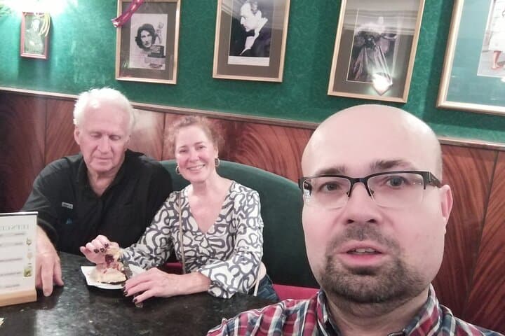Warsaw donat with a rose jam in the oldest cafe in Warsaw