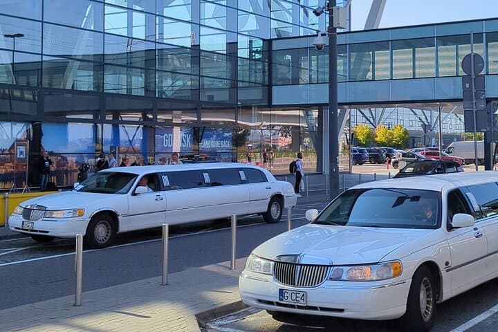 Two limousines at the Gdańsk Airport