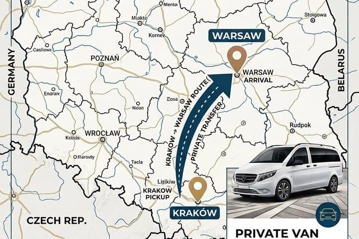 Krakow to Warsaw Private Transfer Best Value