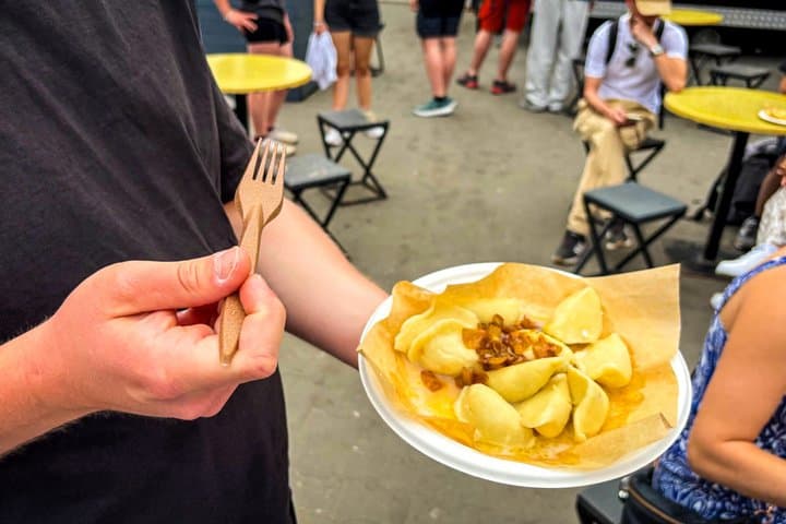 Krakow Cabrio Bus City Tour with Live Guide, Vodka & Pierogi